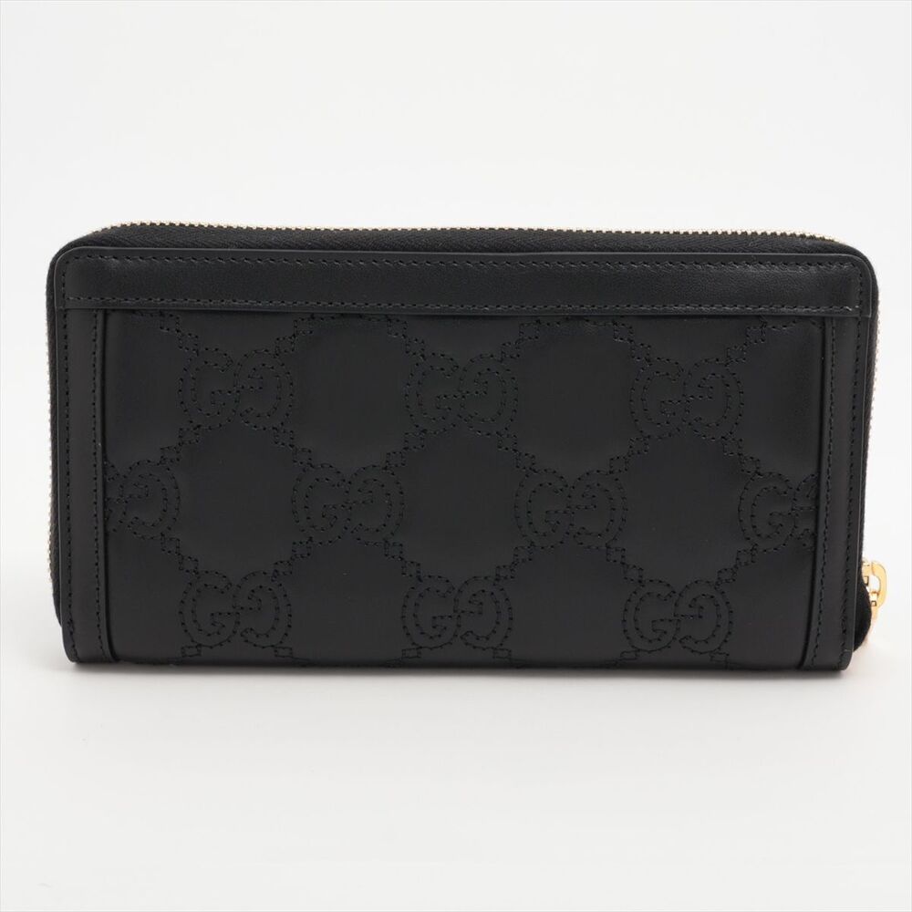 Gucci GG Matelasse Leather Round Zip Wallet Black - Picture 2 of 8